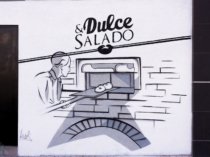 Rotulación pintada de panaderia dulce y salado