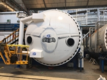 Autoclave industrial de Airbus antes de realizar el mural