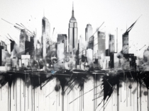 Graffiti-mural-skyline-blanco-negro