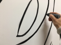 rotulación a mano alda sobre pared