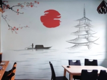 Mural-Japones-pintado-a-mano