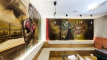 Mural mexicano para restaurante pintado a mano con spray