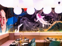 Mural estilo japones para restaurante